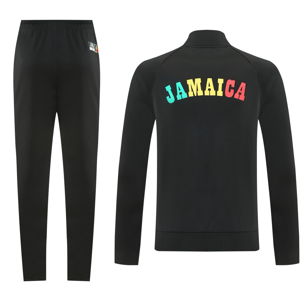2026 Jamaica black Team Training Tracksuit Jacket Set – Soccer Training Wear Full Zip Football Tracksuit