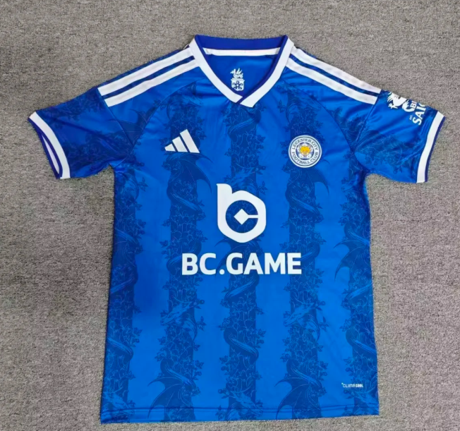 Leicester City 2026/27 Premier League Home Football Kit Deep Blue Striped Top SOCCER JERSEYS (FANS VERSION)