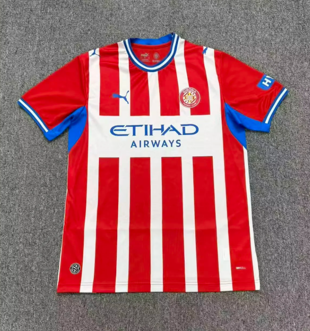 Girona FC 26/27 Home Training Kit - Quick Dry Blue Accent Performance Soccer Uniform Fans Version