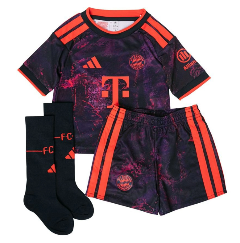 2026/27 Bayern Munich Kids 3rd Away Soccer Jersey Kit with Shorts