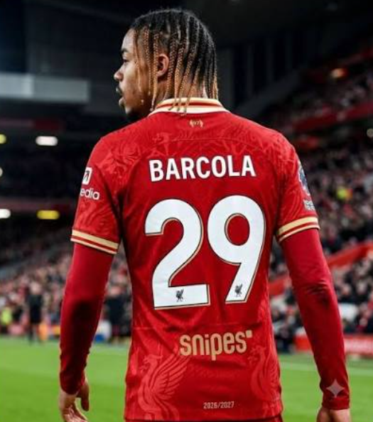 Liverpool 2026/27 Home BARCOLA Jersey – Men’s Player Version Football Shirt