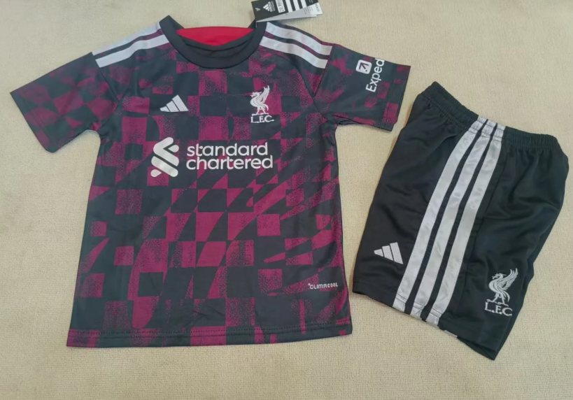 2026/27 Liverpool Kids 3rd kids Soccer Jersey Kit with Shorts