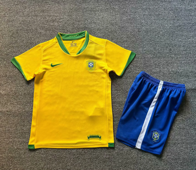 2006 Brazil Home Kids Jersey | Retro Brazil Football Shirt