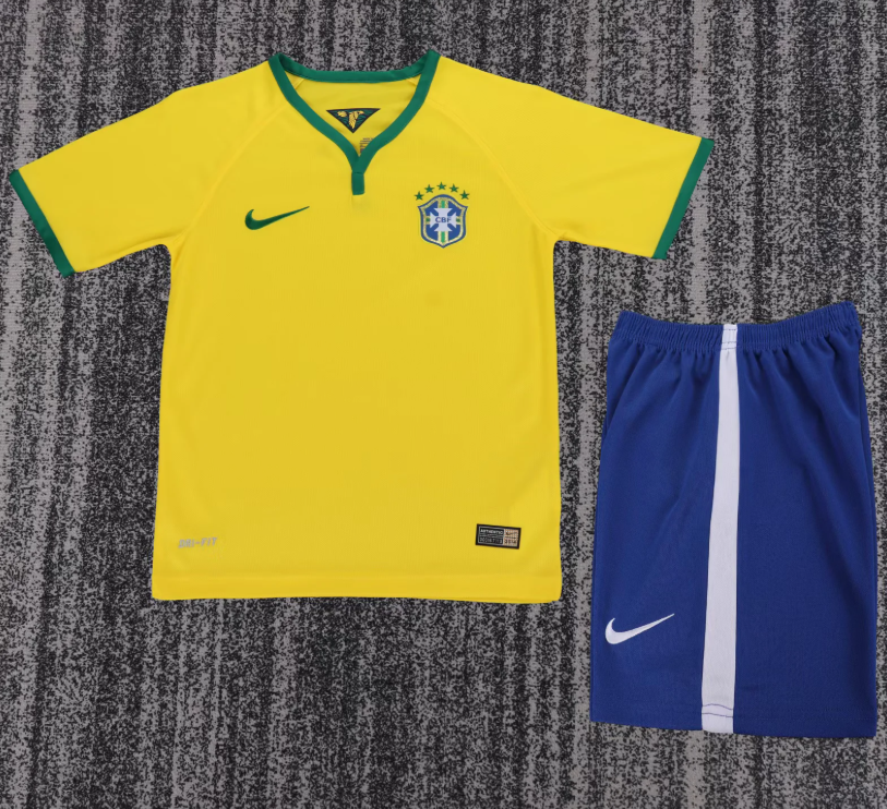 2014 Brazil Home Kids Jersey | Retro Brazil Football Shirt
