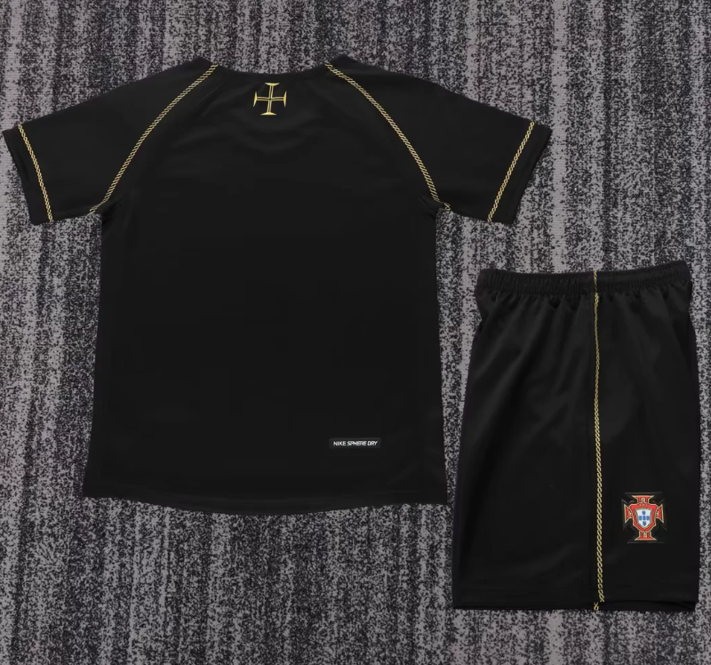 Portugal 2006 Away Kids Retro Jerseys - Figo 7 Rui Costa 10 Burgundy Children's Football Kit