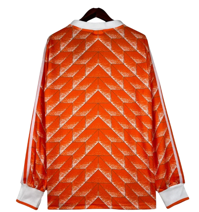 1988 Netherlands Orange Long Sleeve Retro Soccer Jersey
