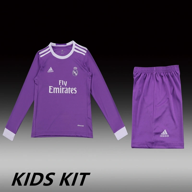 2017-18 REAL MADRID AWAY LONG SLEEVE KIDS KIT