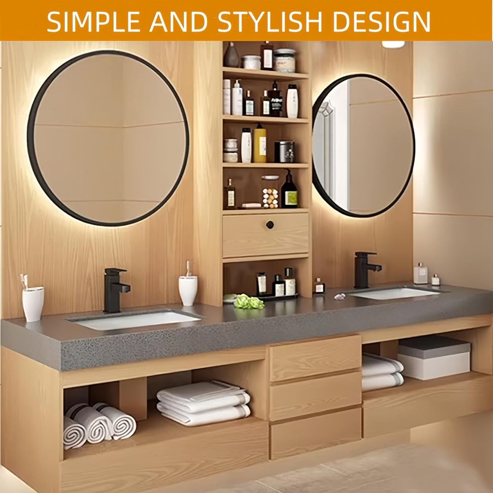 96 in Double Sink Bathroom Vanity - Floating Bathroom Vanity Set | Includes LED Smart Defogging Mirror & Faucet | Multi-Layer Solid Wood Material | Luxury Design | Wood