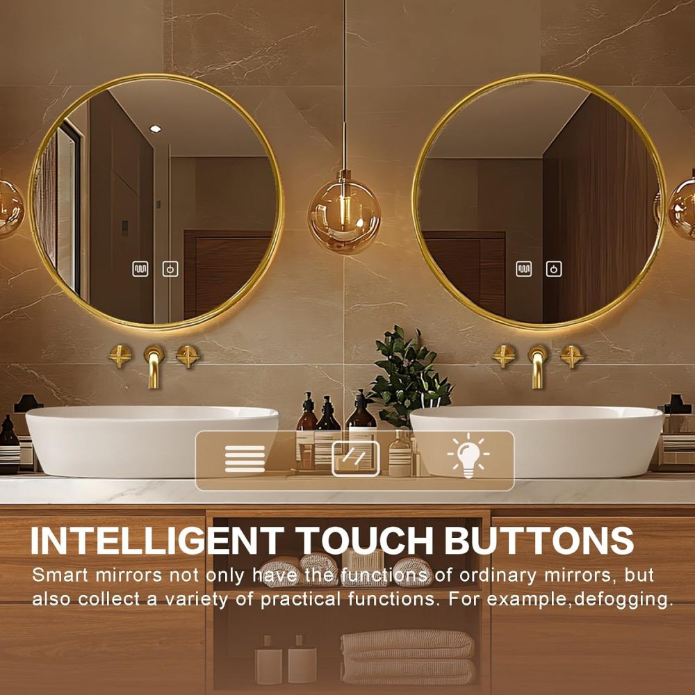 Bathroom Vanity - Floating Bathroom Vanity with Double Sinks Includes Above Counter Sink & Patterned Countertop|Modern Log Style,Open Storage Rack,LED Smart Mirror(78IN)