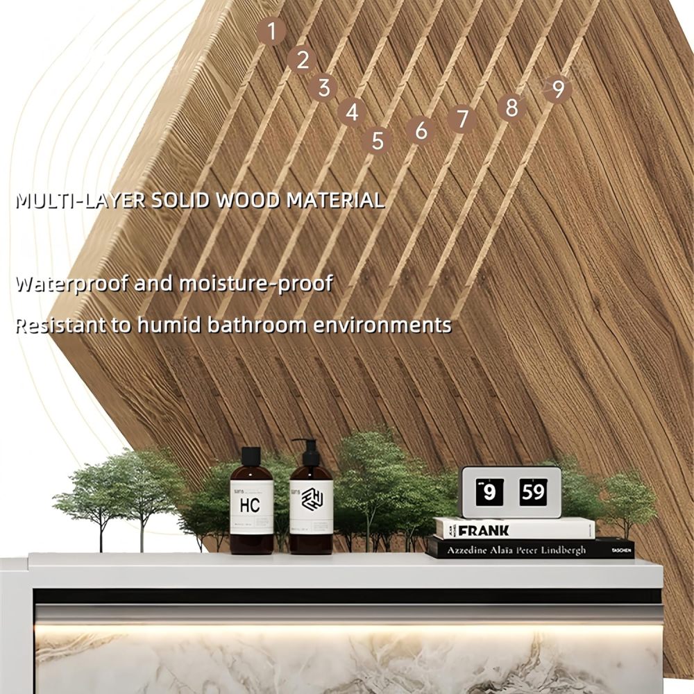 40 IN Luxury Bathroom Vanity with Sink - Floating Bathroom Vanity Set | Includes LED Smart Defogging Mirror Cabinet & Sensor Light | Stylish Modern Design | Multi-layer Solid Wood Material | GRAY