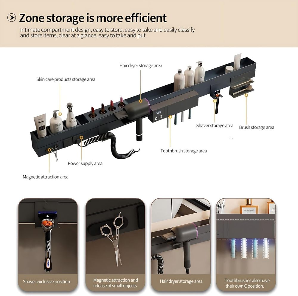 Bathroom Vanity with Sink Set - Includes LED Smart Defogging Mirror Cabinet, Stylish Floating Vanity - Bathroom Sink Cabinet with Drawers & Multifunctional Shelves (32")