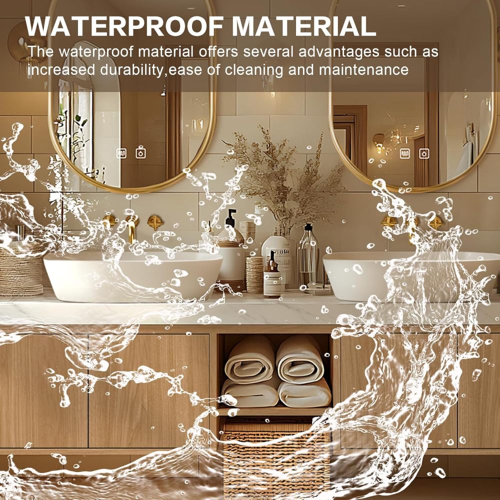 Bathroom Vanity - Floating Bathroom Vanity with Double Sinks Includes Above Counter Sink & Irregular Mirror|Modern Log Style,Exquisite Handle,Open Storage Rack(84IN)