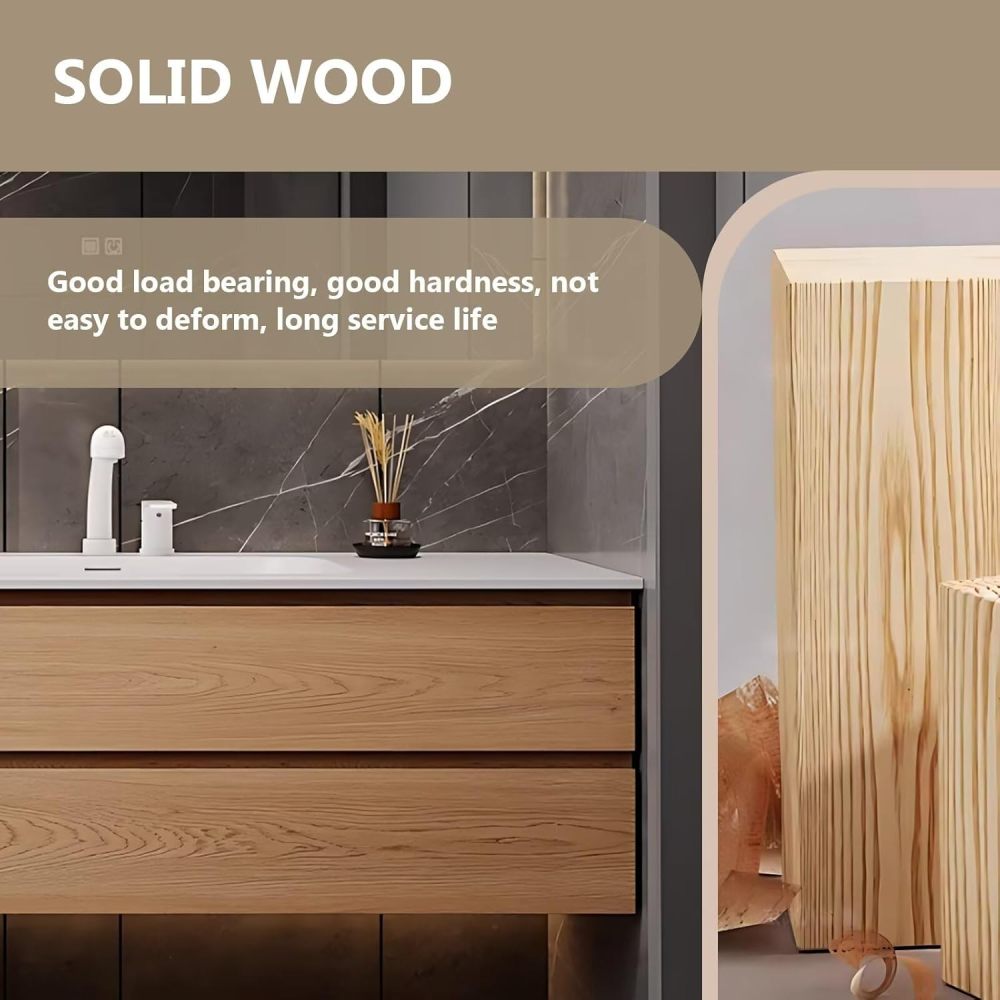 Bathroom Vanity - Floating Bathroom Vanity with Sink Includes Light Luxury Wood Style | Smart Defog Mirror,Dressing Table Combination with 5 Drawers(72IN)