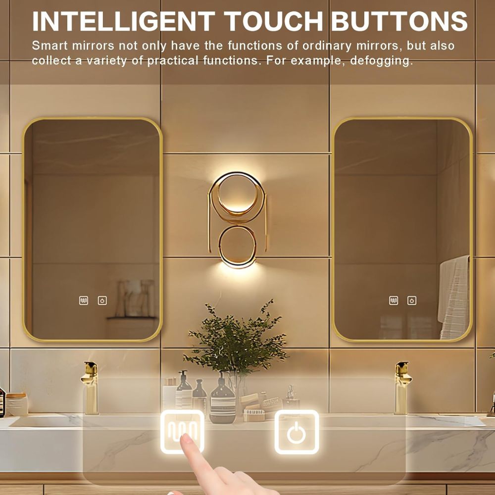 Bathroom Vanity - Floating Bathroom Vanity with Double Sinks Includes Integrated Sink & Irregular Mirrors|Modern French Style,Hidden Handle,LED Smart Defog Mirror(80IN)