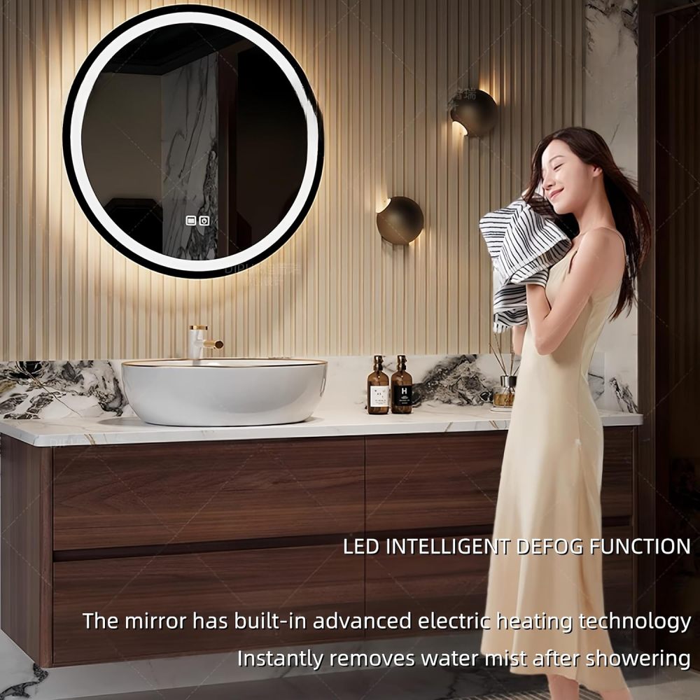 80 in Modern Bathroom Vanity with Sink - Floating Solid Wood Vanity Cabinet with LED Mirror or Cabinet, Stylish Design with Ceramic Vessel Sink & Storage Drawers