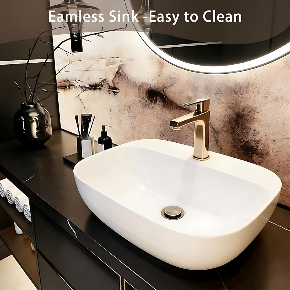 48IN Bathroom Vanity with Sink - Floating Bathroom Vanity with Smart Defog Mirror, One-Touch Defog, Modern Sink Cabinet with Multiple Storage Areas, No Assembly Required, Black Mirror