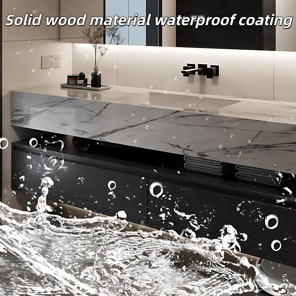 54 inch Double Sink Bathroom Vanity - Wall Mounted Modern Bathroom Vanity with Anti-Fog Mirror Cabinet & 3 Drawers, Seamless One-Piece Marble Countertop, Fully Assembled, Wood Color
