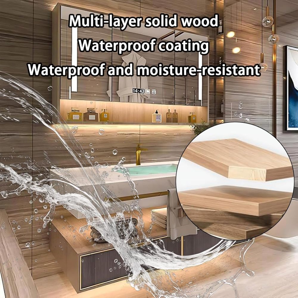 70IN Bathroom Vanity with Sink - Luxury Bathroom Vanity with Smart Defog Mirror, One-Touch Defog & Lighting, Floating Sink Cabinet with Multiple Storage Areas, No Assembly Required, Grey
