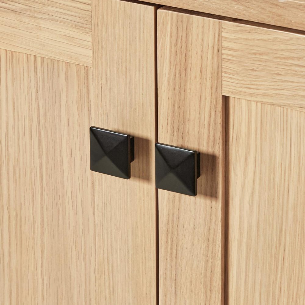 ARIEL Double Bathroom Vanity 73 inch White Oak with Rectangle Sink, 1.5 inch Edge Pure White Quartz Countertop & Backsplash, 4 Soft Closing Doors, 6 Full Extension Dovetail Drawers, Matte Black