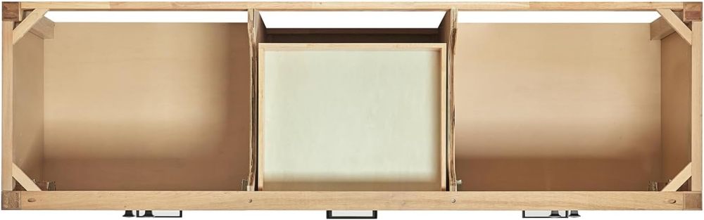 ARIEL Double Bathroom Vanity 73 inch White Oak with Rectangle Sink, 1.5 inch Edge Pure White Quartz Countertop & Backsplash, 4 Soft Closing Doors, 6 Full Extension Dovetail Drawers, Matte Black