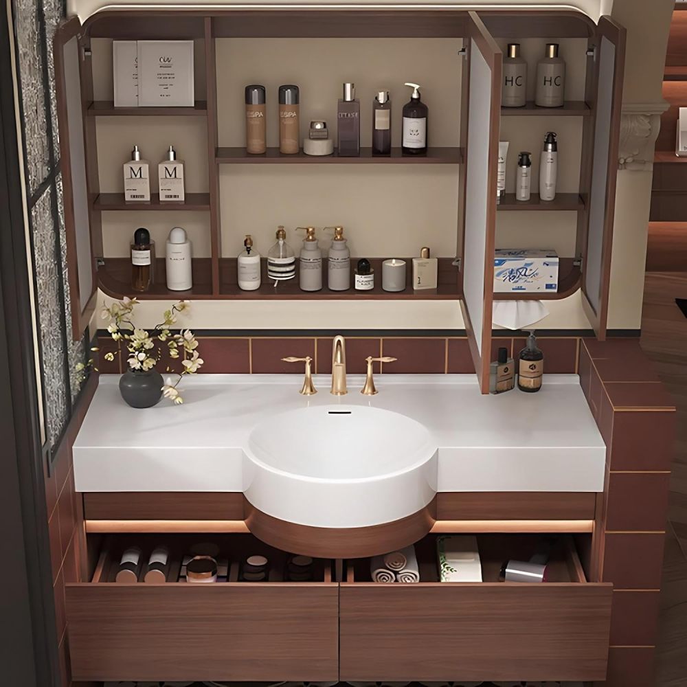 30 inch Bathroom Vanity with Sink - Modern Wall Mounted Small Bathroom Vanity Cabinet, Anti-Fog Mirror, Waterproof Sink Cabinet Set, Soft-Close Drawers, Fully Assembled