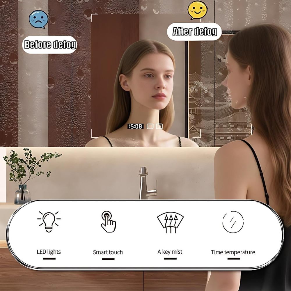 44 inch Bathroom Vanity with Sink - Bathroom Sink Cabinet with Anti-Fog Mirror, Waterproof Finish, Soft-Close Drawers, One-Piece Seamless Basin, Sensor Light, Fully Assembled