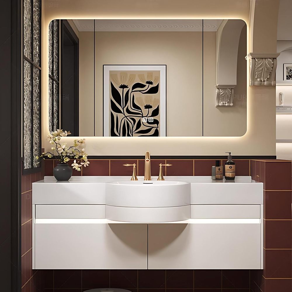 30 inch Bathroom Vanity with Sink - Modern Wall Mounted Small Bathroom Vanity Cabinet, Anti-Fog Mirror, Waterproof Sink Cabinet Set, Soft-Close Drawers, Fully Assembled