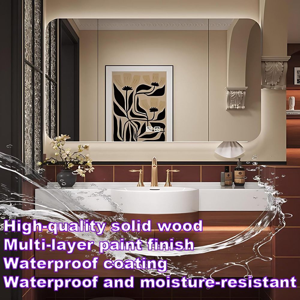 30 inch Bathroom Vanity with Sink - Modern Wall Mounted Small Bathroom Vanity Cabinet, Anti-Fog Mirror, Waterproof Sink Cabinet Set, Soft-Close Drawers, Fully Assembled