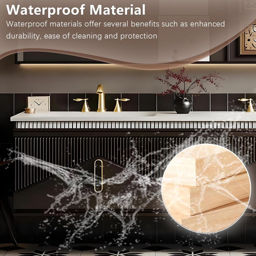 60IN Bathroom Vanity - Luxury Bathroom Vanity with Smart Defog Mirror & 2 Drawer, Modern Floating Sink with Seamless Sink, Complete Accessories, No Assembly Required