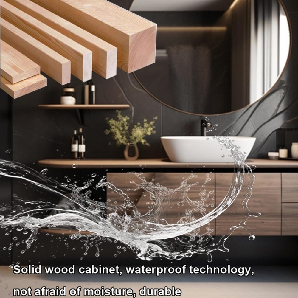 Bathroom Vanity with Sink - Floating Bathroom Vanity with Smart Anti Fog Mirror, Elegant Sink Cabinet with Multifunctional Storage, Complete Accessories (74IN,Sintered Stone)