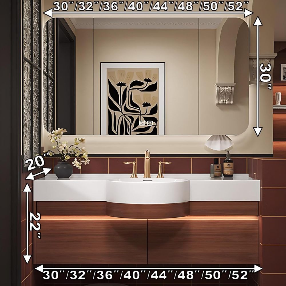 30 inch Bathroom Vanity with Sink - Modern Wall Mounted Small Bathroom Vanity Cabinet, Anti-Fog Mirror, Waterproof Sink Cabinet Set, Soft-Close Drawers, Fully Assembled