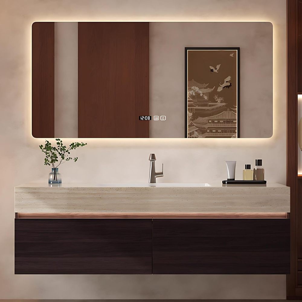 44 inch Bathroom Vanity with Sink - Bathroom Sink Cabinet with Anti-Fog Mirror, Waterproof Finish, Soft-Close Drawers, One-Piece Seamless Basin, Sensor Light, Fully Assembled