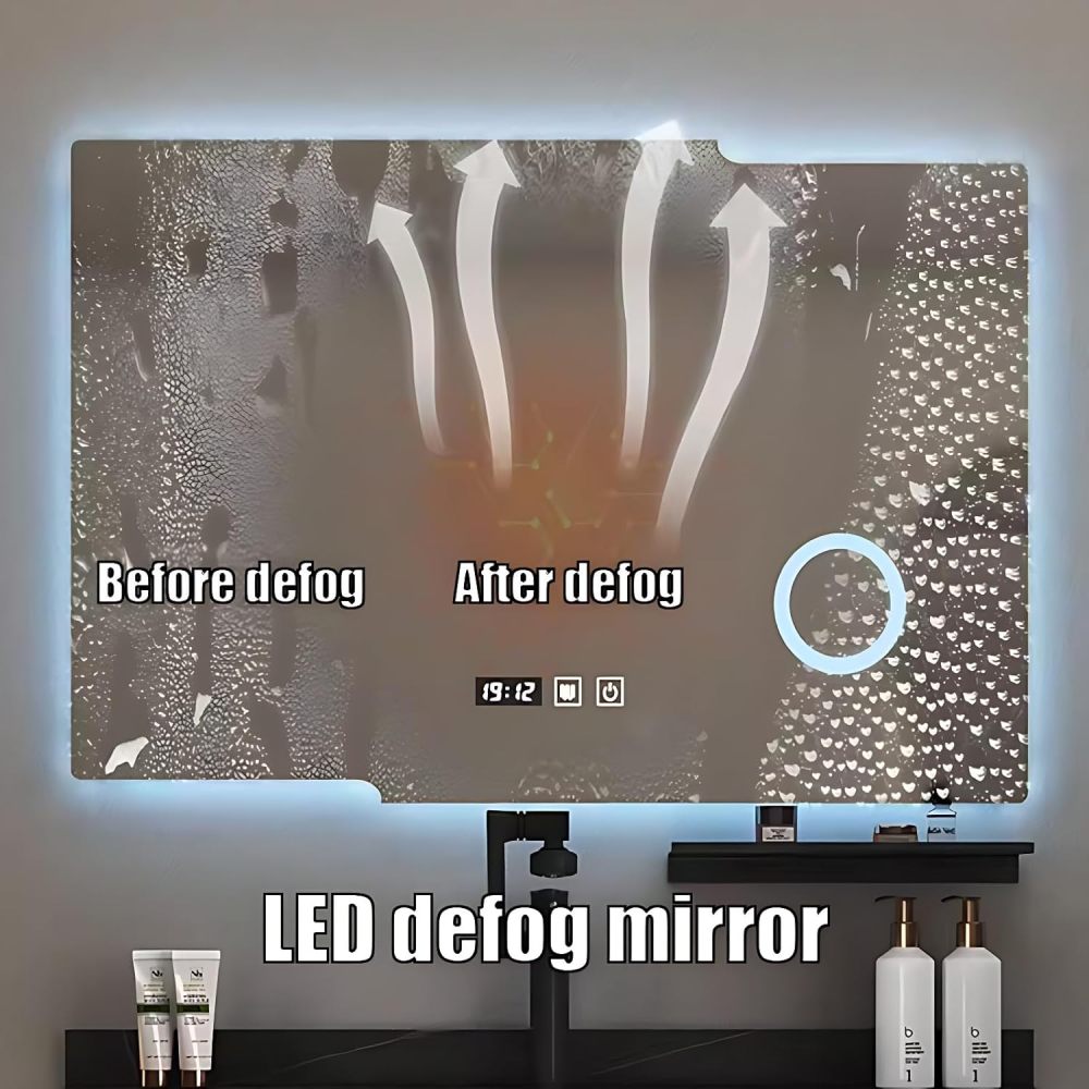 Modern Wall Mounted Bathroom Vanity Set with Sink – Floating Bathroom Vanity Cabinet with LED Anti-Fog Mirror, Sensor Light, 2 Drawers, Cabinet with Sink (32IN)