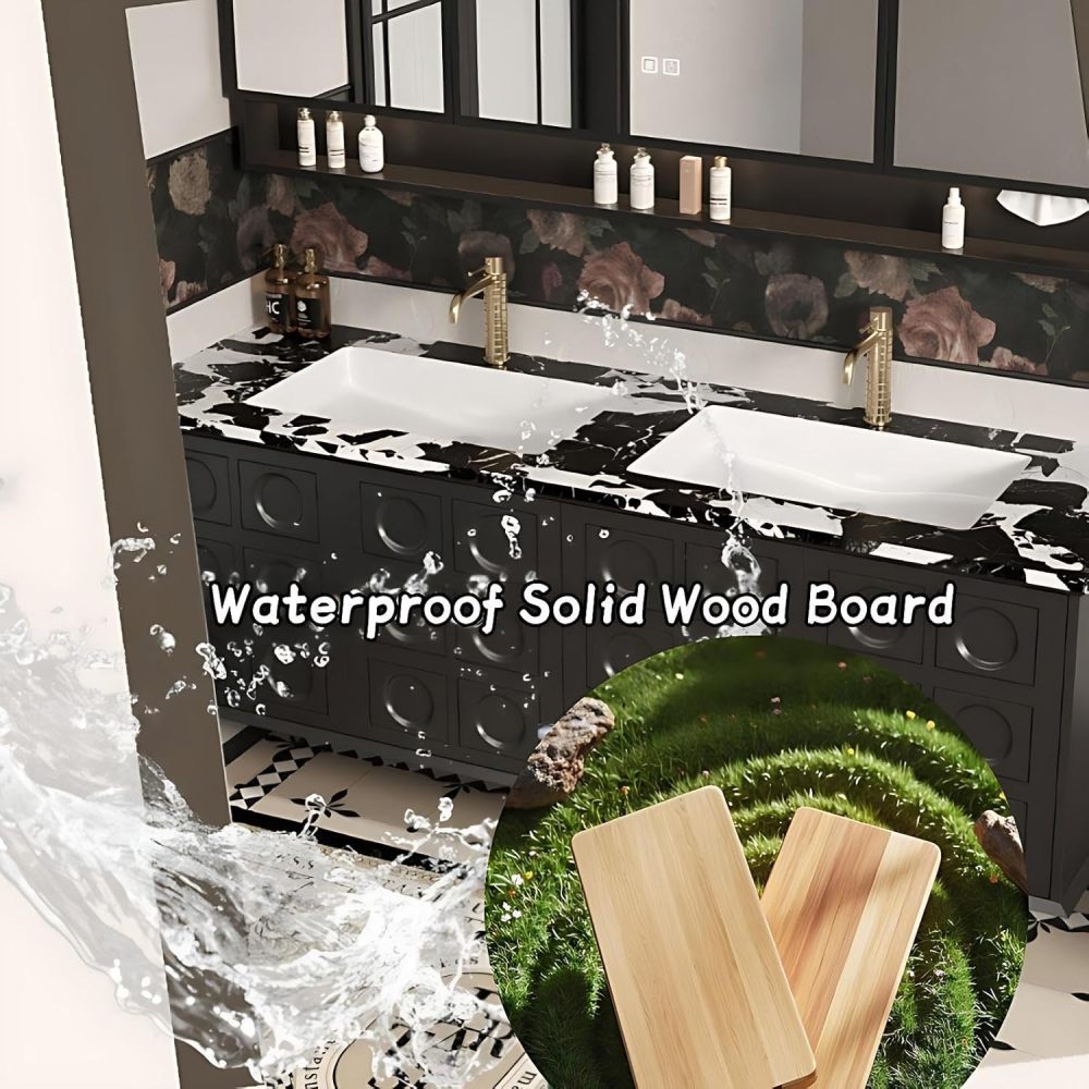 Modern Luxury Bathroom Vanity - with Sink and Anti-Fog Mirror | Textured Moisture-Resistant Cabinet | Seamless Ceramic Sink | Soft Close Drawers | Multi-Layer Solid Wood(White,64 in)