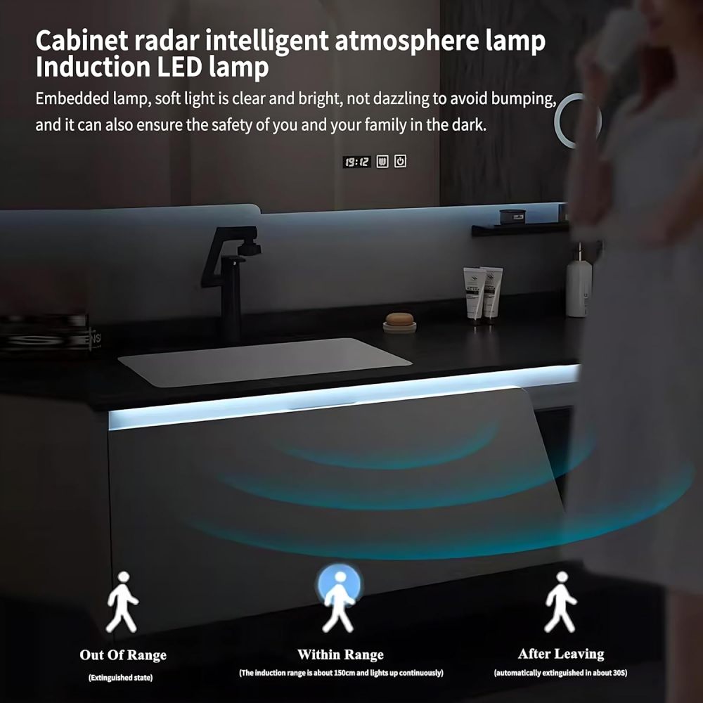 Bathroom Vanity with Sink - Modern Floating Vanity Set - Includes Bathroom Vanity Cabinet and Led Smart Defog Mirror, with 2 Drawers (Mirror, 36")
