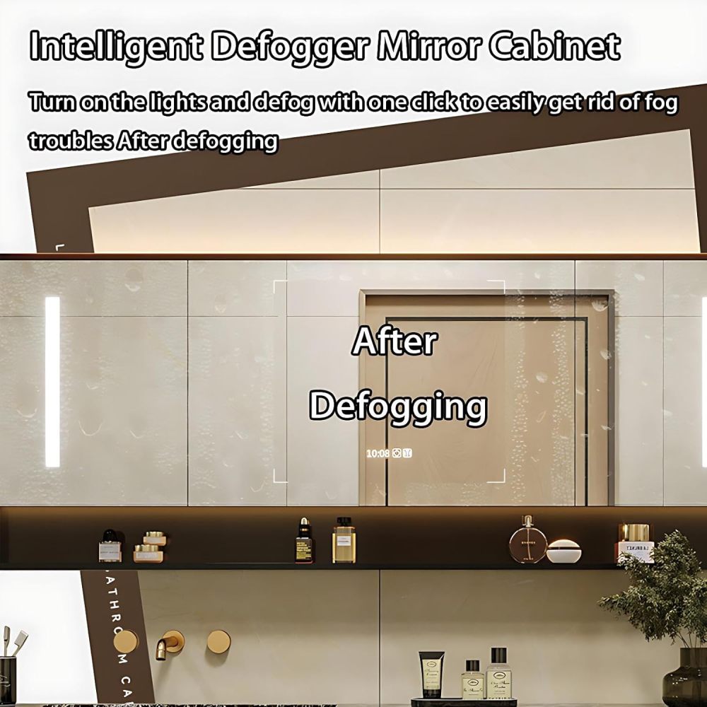 62IN Bathroom Vanity with Sink - Modern Single Sink Design with Smart Anti-Fog Mirror, Solid Wood Bathroom Vanity Cabinet, Water Proof, Customizable Sizes - Complete Accessories Style A