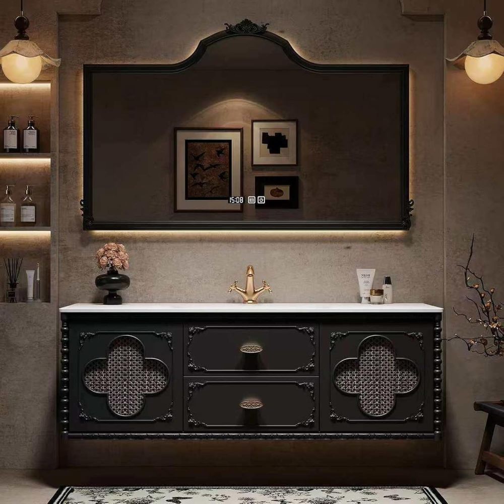 88IN Solid Wood Bathroom Vanity with Sink - Stylish Floating Vanity Cabinet with Smart Anti-Fog Mirror, Ample Storage & Customizable Sizes for Bathroom Renovation, Mirror