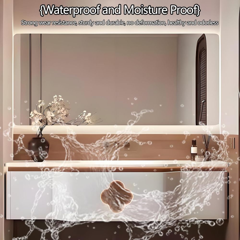 58IN Bathroom Vanity with Sink - Modern Bathroom Vanity Cabinet with Smart Defogger Mirror & Motion Sensor Light, Single Floating Sink, Storage Solution - Complete Accessories, Mirror
