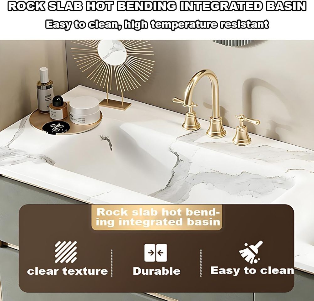78IN Modern Bathroom Vanity with Sink - Double Floating Sink Design, Wall-Mounted Bathroom Vanity Cabinet with Intelligent Defogging Mirror, Solid Wood - Customizable Size, Double Mirror