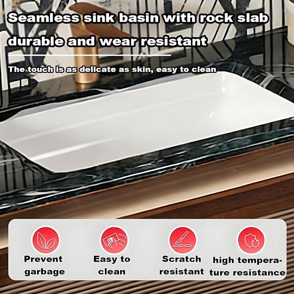 104IN Luxury Bathroom Vanity with Sink - Solid Wood Bathroom Vanity Cabinet, Intelligent Defogging Mirror, Single Sink, Silent Buffer Hinge, Seamless Design - Customizable Size, Mirror
