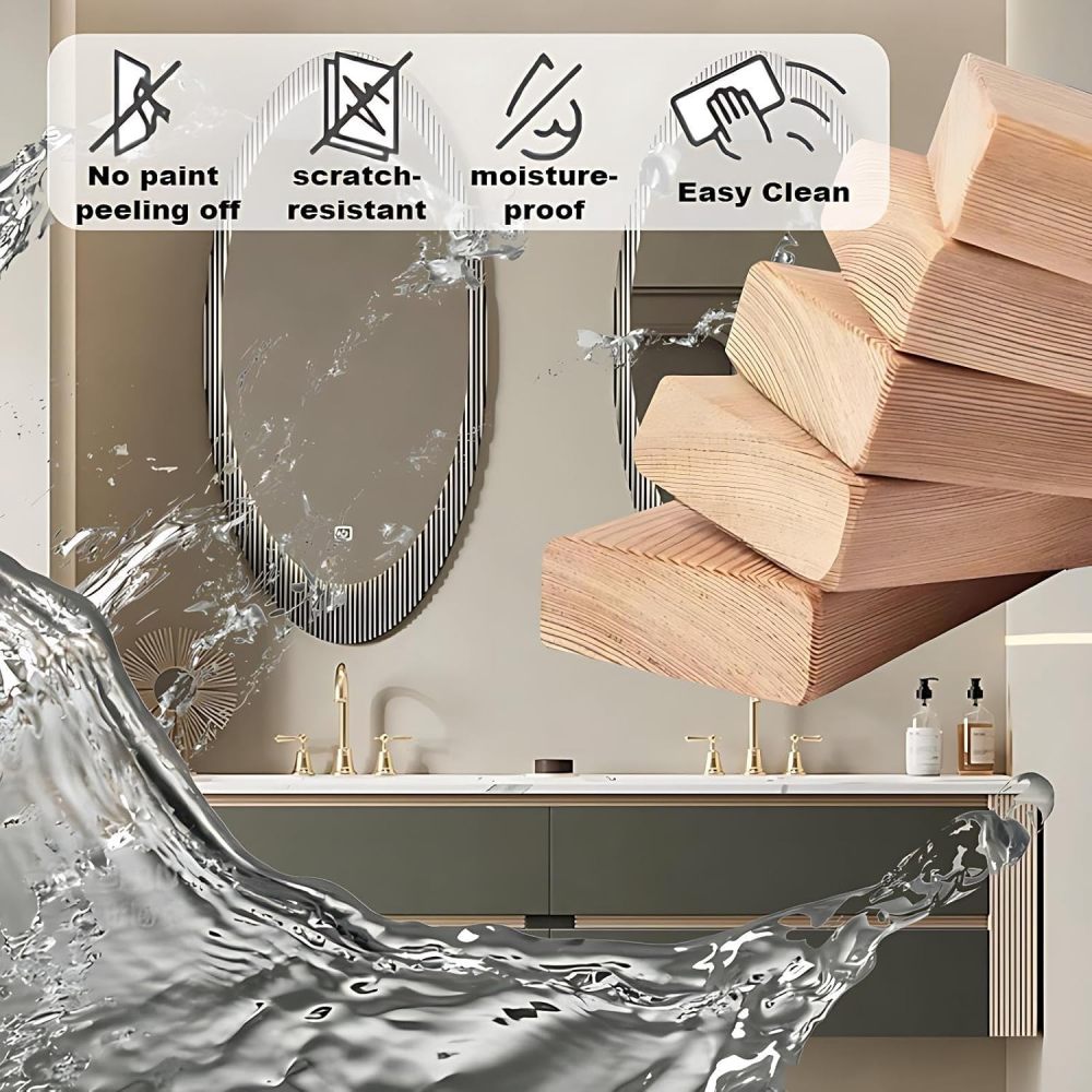 78IN Modern Bathroom Vanity with Sink - Double Floating Sink Design, Wall-Mounted Bathroom Vanity Cabinet with Intelligent Defogging Mirror, Solid Wood - Customizable Size, Double Mirror