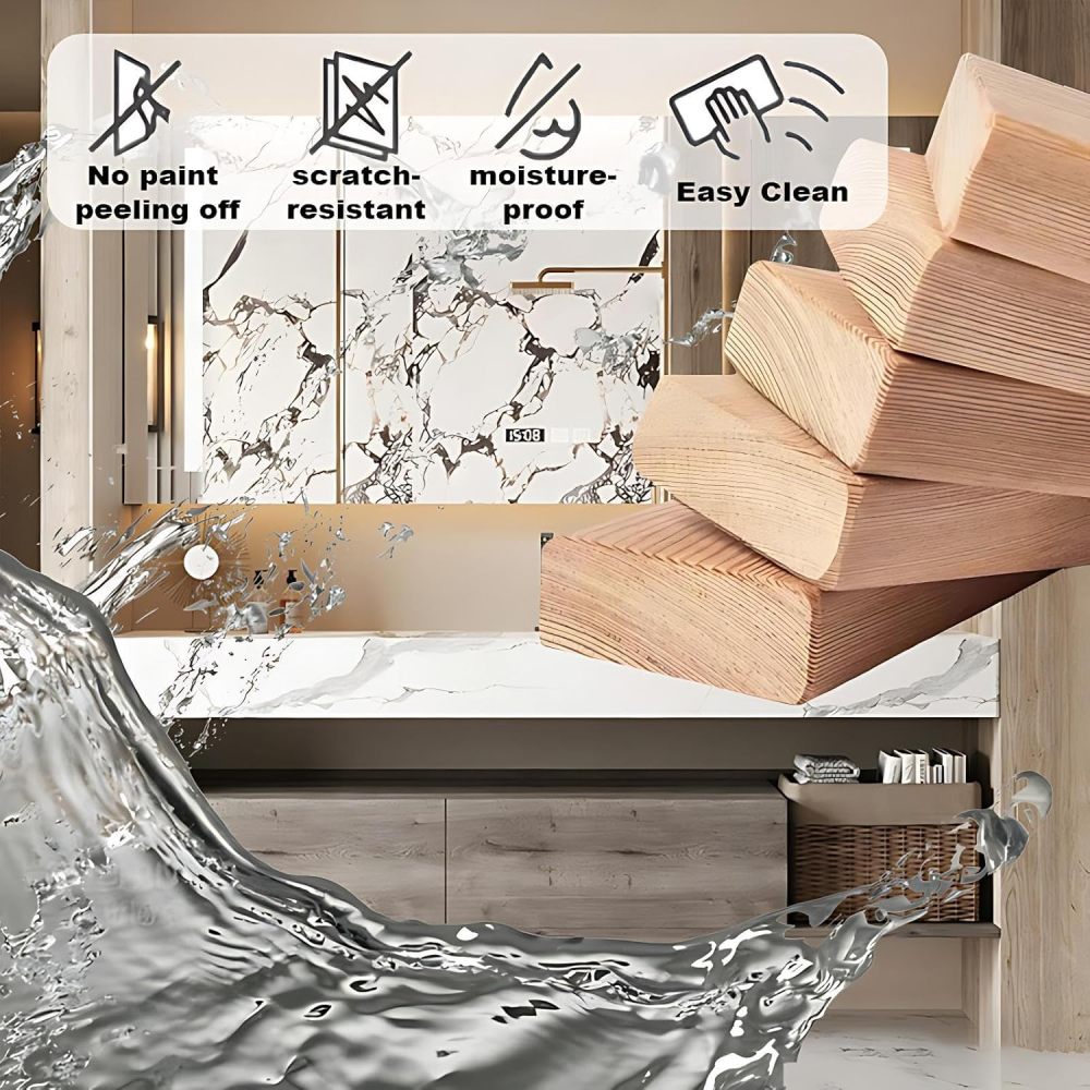 70IN Bathroom Vanity with Sink - Bathroom Vanity with Intelligent Defogging Mirror, Single Floating Sink Design, Multi-Layer Solid Wood, Large Drawer Storage, Customizable Size, Mirror Cabinet
