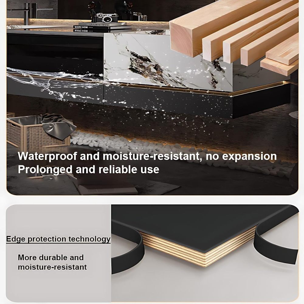 100 inch Double Sink Bathroom Vanity - Floating Bathroom Vanity with Sink and 4 Drawers, Luxury Bathroom Sink Cabinet with Smart Defog Mirror, Complete Accessories, No Assembly Required
