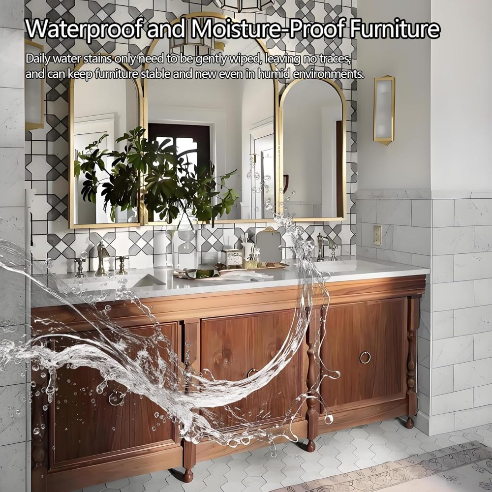 52IN Bathroom Vanity with Sink - Sink Bathroom Vanity Cabinet, Floor-Standing Vanities with Storage Space & Sintered Stone Basin, Multi-Layered Wood - Easy to Install, Brown