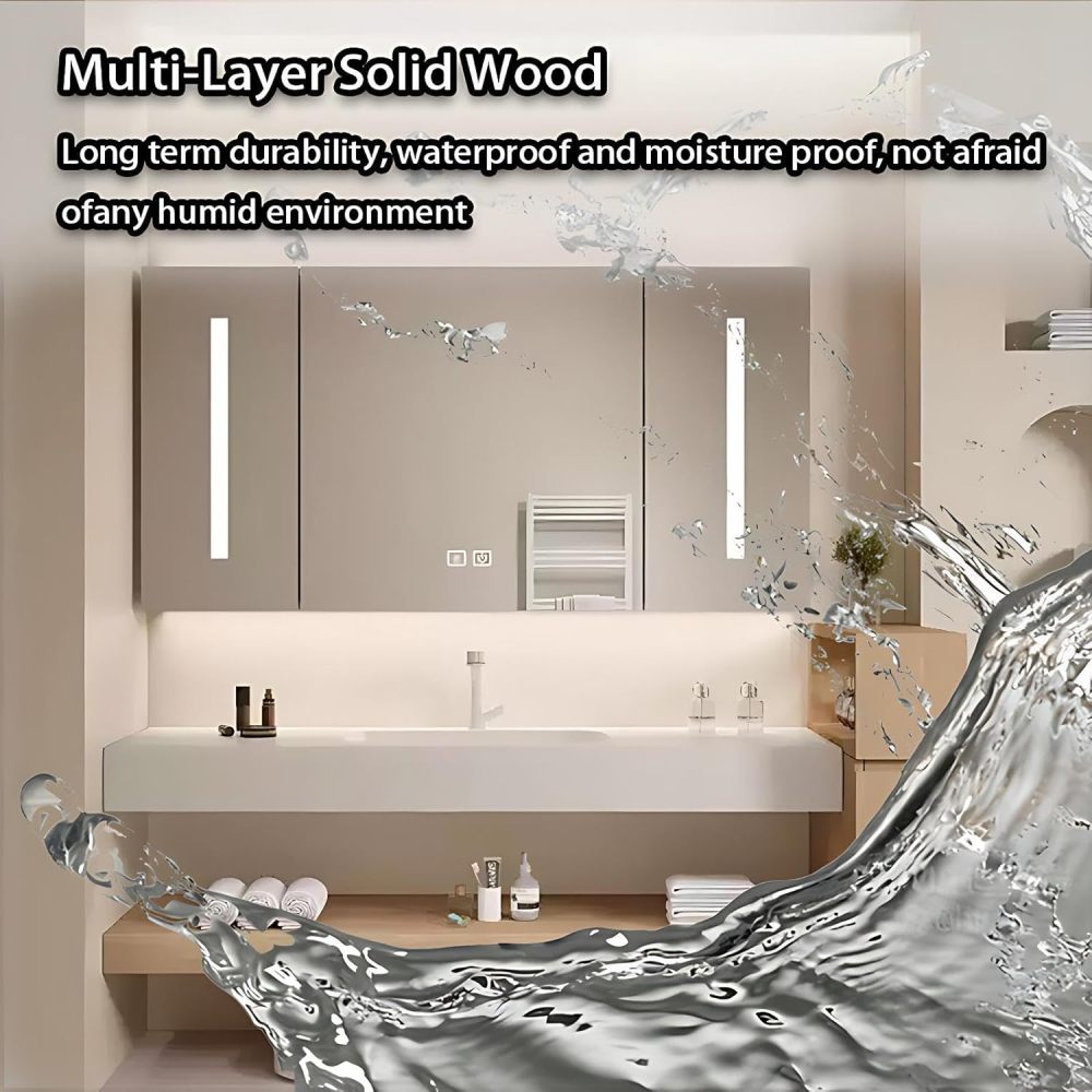 48IN Bathroom Vanity with Sink - Modern Bathroom Vanity Cabinet with Mirror, Single Floating Sink Design, Intelligent Defogging, Custom Complete Accessories, Style B