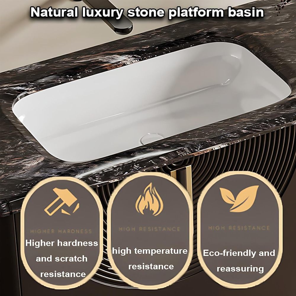 86IN Bathroom Vanity with Sink - Bathroom Vanity Cabinet with Drawers, Double Floating Sink Design, Intelligent Defogging, Durable&Waterproof, Customizable - Complete Accessories, Brown