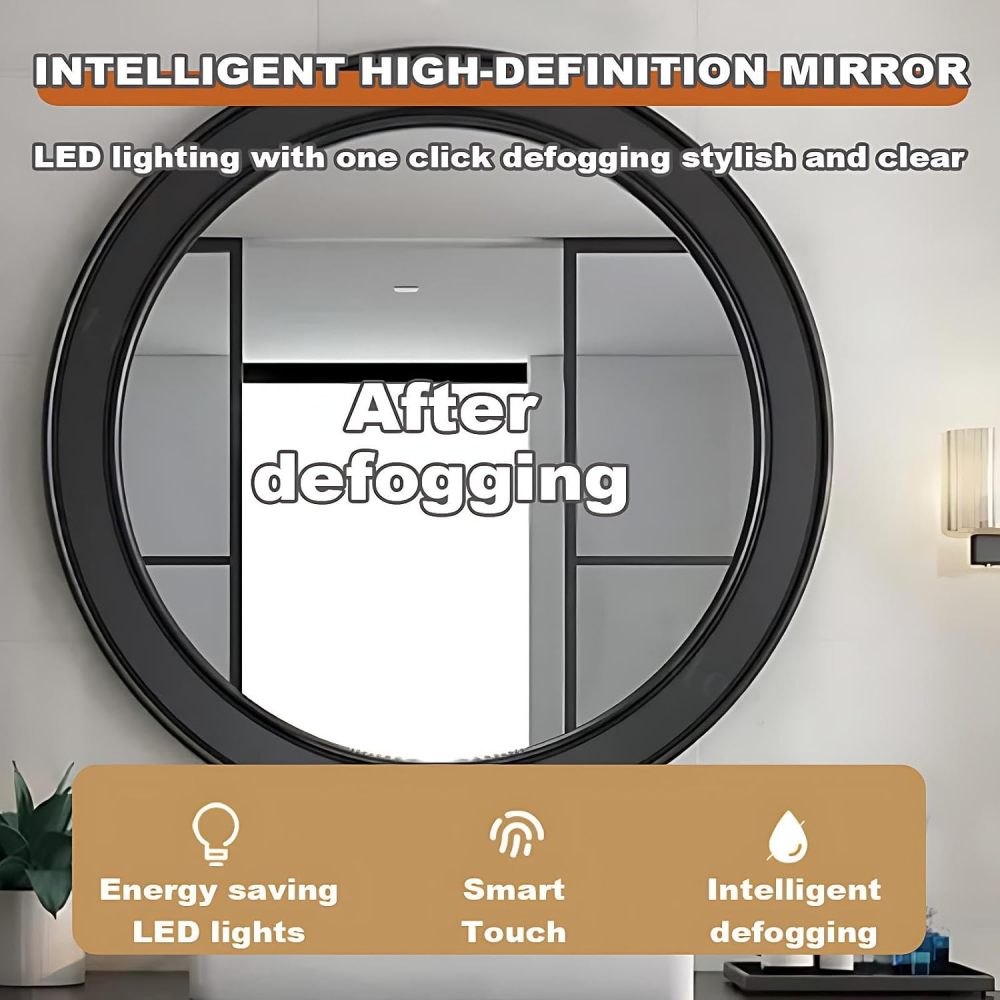 80IN Elegant Bathroom Vanity with Sink - Single Floating Sink Design, Bathroom Vanity Cabinet with Intelligent Defogging Mirror, Waterproof & Moisture-Proof - Easy to Install, White