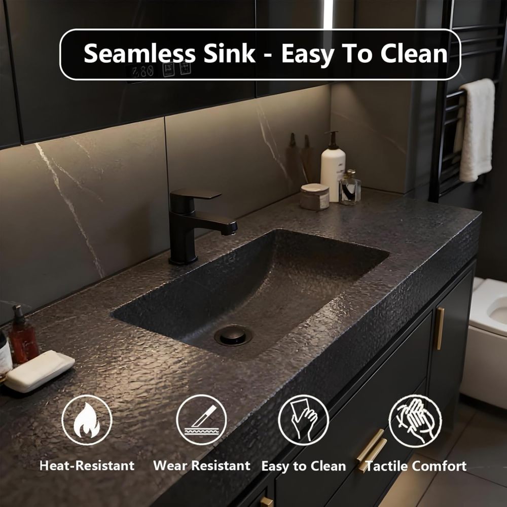 56IN Bathroom Vanity - Luxury Bathroom Vanity with Smart Defog Mirror, Floating Sink Cabinet with Drawers & Door, Complete Accessories, No Assembly Required, Gray