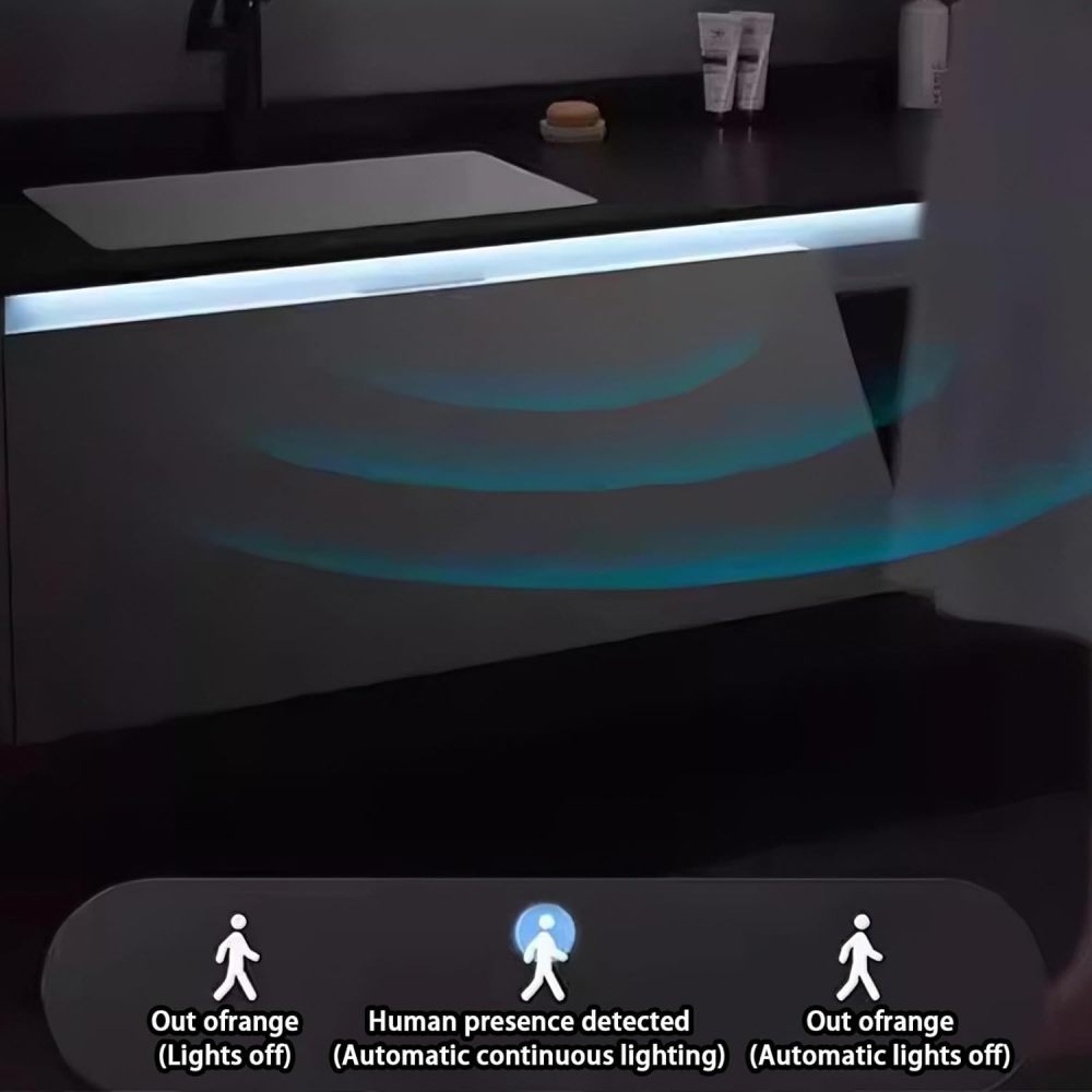 60IN Bathroom Vanity - Modern Bathroom Vanity with Sink & Smart Defogging Mirror, Stylish Sink Cabinet with 2 Drawers and Sensor Lights, No Assembly Required, Black