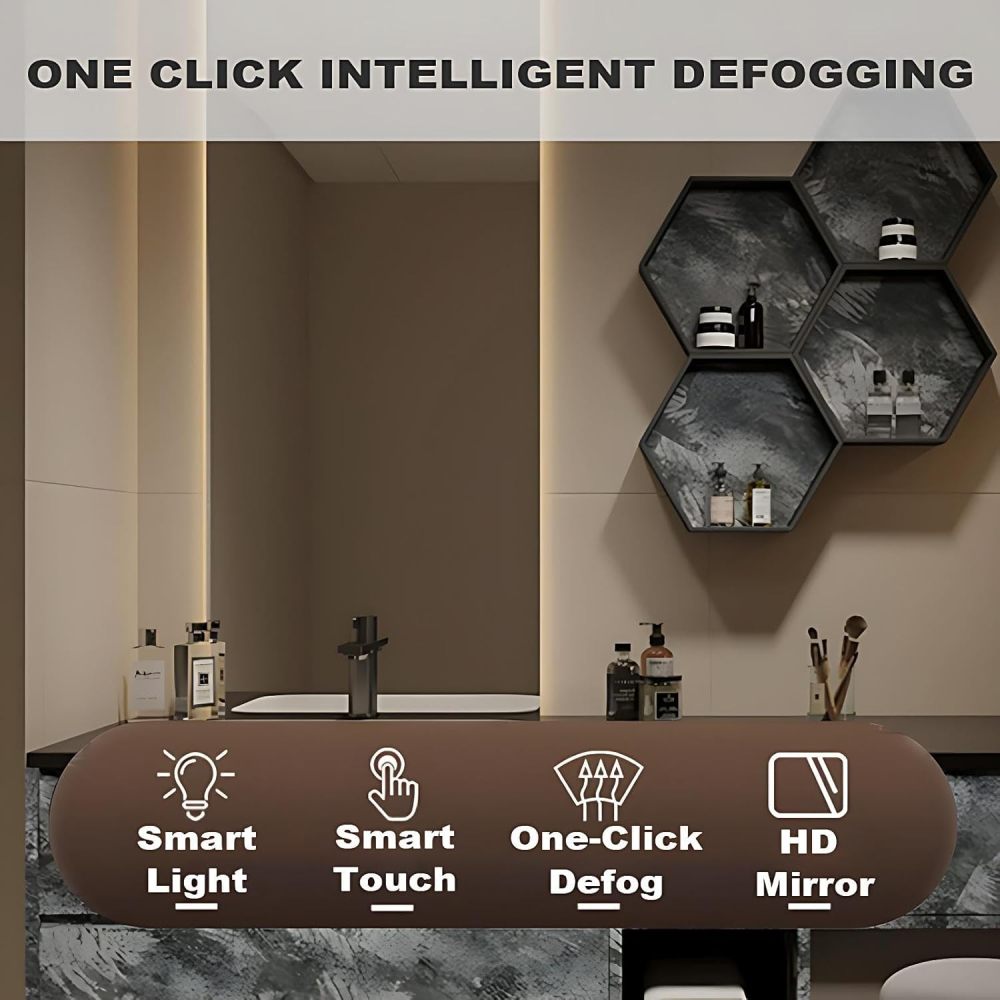 80IN Luxury Bathroom Vanity with Sink - Bathroom Vanity Cabinet, Intelligent Defogging Mirror, Single Floating Sink Design, Large Storage Drawers, Waterproof - Easy to Install, Style C